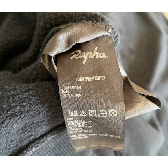 Rapha Chain Stitch Crew Neck Cotton Logo Sweatshirt Black Men's Medium - Picture 15 of 16